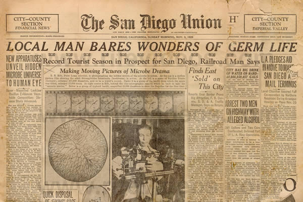 San Diego Union Nov, 3 1929